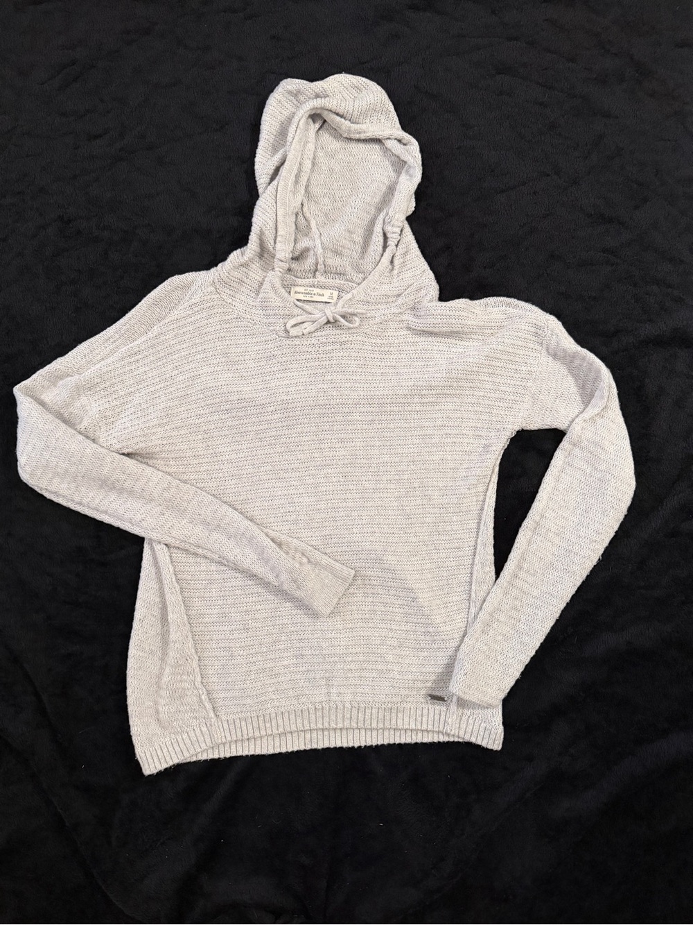 Abercrombie & Fitch Light Gray Knit Hooded Sweater